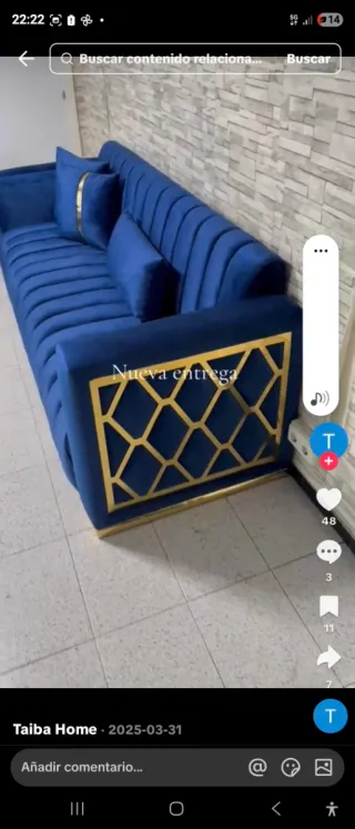 Cama tapizada beige/gris