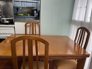 Mesa comedor y 6 sillas madera marrón