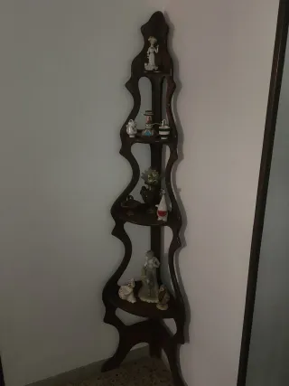 Estantería Rinconera Vintage Madera Tallada