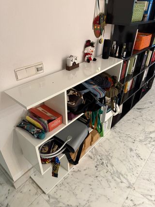 Mueble recibidor blanco madera