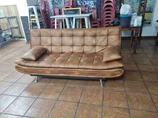 Sofá Cama Cuero Marrón