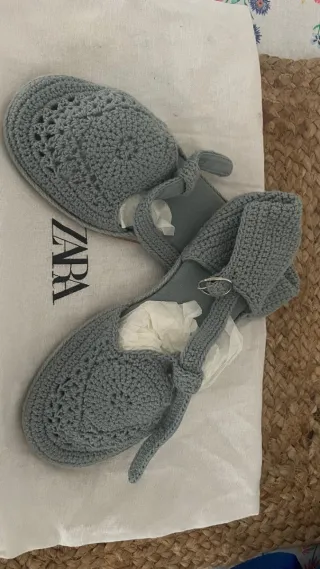Sandalias Zara Crochet Gris
