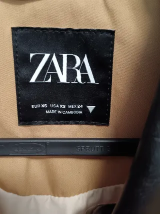 Chaquetón Zara Beige y marrón,XS pero como una M