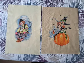 Figuras punto de cruz: payaso y bruja