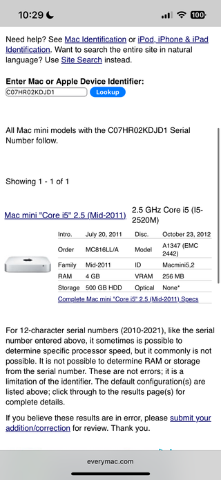 Apple Mac Mini Plata