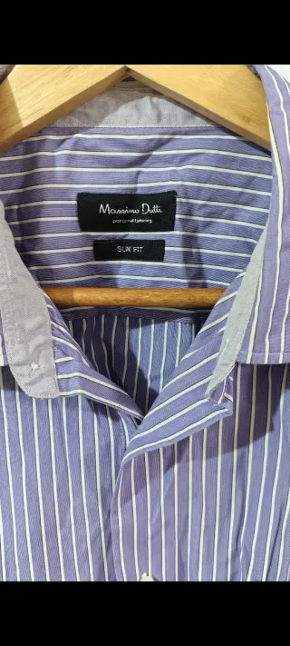 Camisa de rayas morada Massimo Dutti