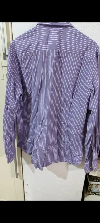 Camisa de rayas morada Massimo Dutti