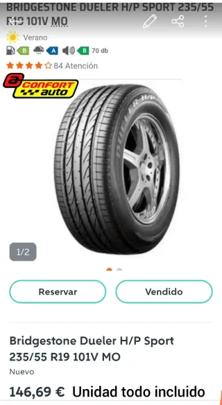 neumáticos Bridgestone Dueler H/P Sport 235/55 -19