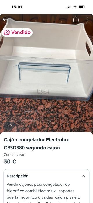 Cajón Congelador Electrolux CBSD380