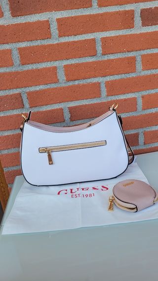 Bolso Guess con monedero blanco beige