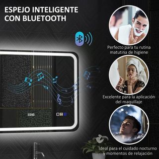 Espejo de Baño con Luz LED 70x50cm con Bluetooth