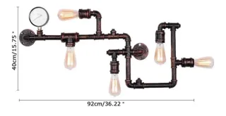 Lampada industrial stile tubi metallo nuova