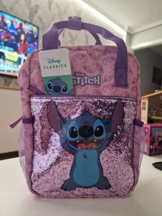 Mochila Disney Stitch Niña Rosa y Morada