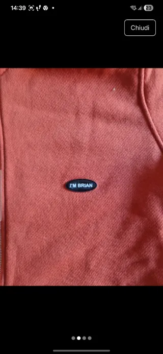 Felpa uomo arancione con zip