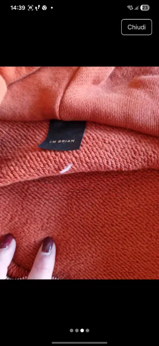 Felpa uomo arancione con zip