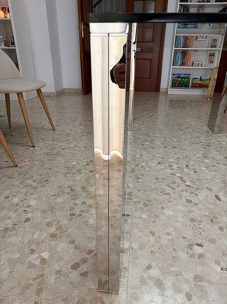 Mesa Comedor Cristal y Metal 1,80x0,9