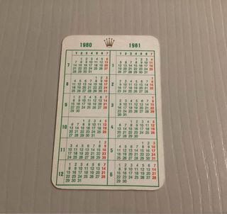 Calendario de bolsillo Rolex
