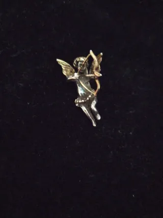 Colgante antiguo Cupido plata y oro