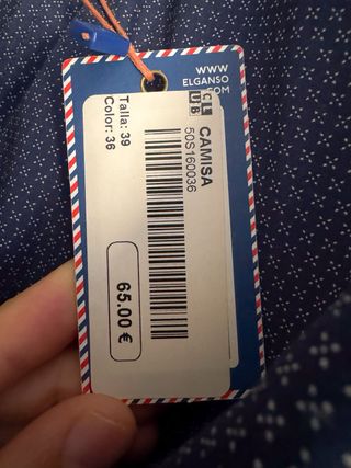 Camisa El Ganso Talla 39 Azul Sin Estrenar