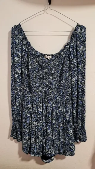 Mono floral azul talla S