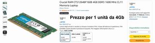 2x Crucial 4GB DDR3L RAM Laptop