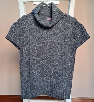 Jersey Trucco cuello vuelto trenzado gris