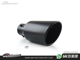 COLA DE ESCAPE REDONDA 102MM NEGRA