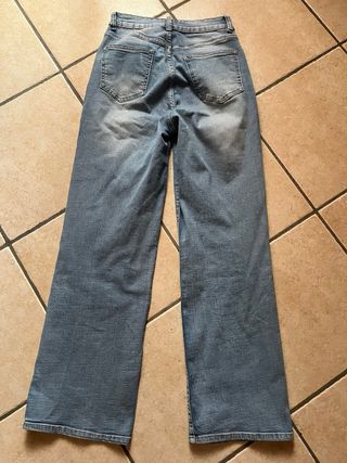 Jeans donna vita alta gamba larga