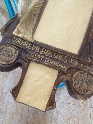 Marco imagen religioso, antiguo. Olot 1950