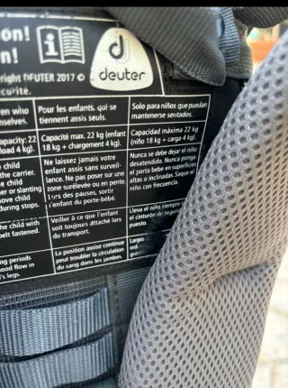 Mochila portabebés hasta 18 kg