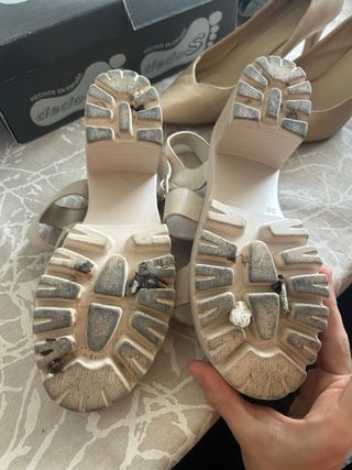 Sandalias plataforma beige