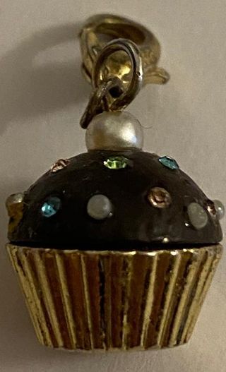 Ciondolo cupcake con perla e strass