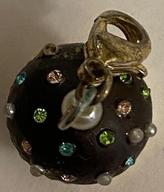 Ciondolo cupcake con perla e strass