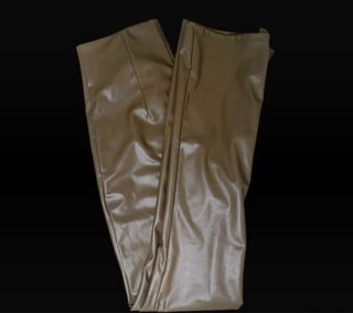 Pantaloni aderenti in pelle marrone