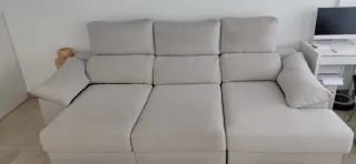 Sofá cheslonge beige