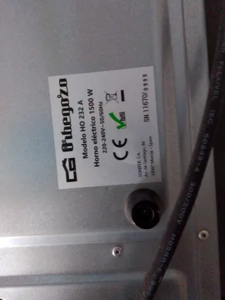 Horno Orbegonzo 1500w