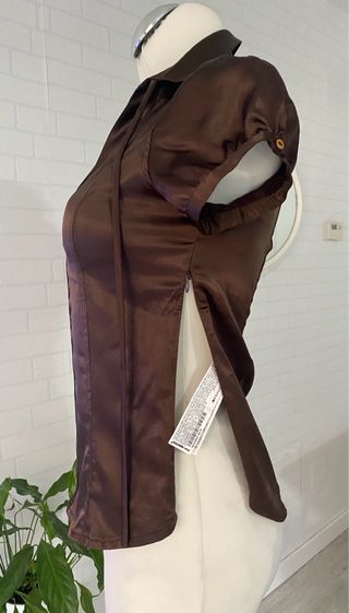 Blusa Zara Manga Corta Marrón Talla S