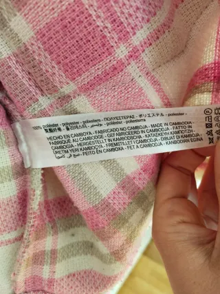 Chaqueta Zara cuadros rosa y beige