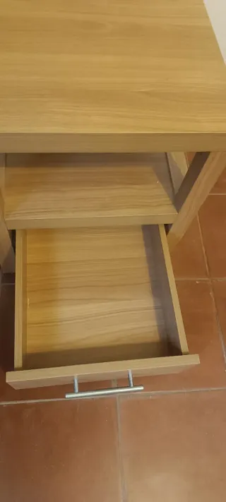 Mesita de noche melamina beige/marrón