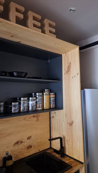 Sistema de cocina completo madera y antracita mate