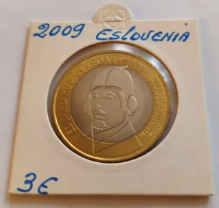 5 Monedas de 3€ Eslovenia, años 2008 a 2012