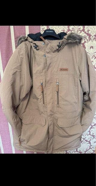 Parka Columbia Hombre Plumas Marrón