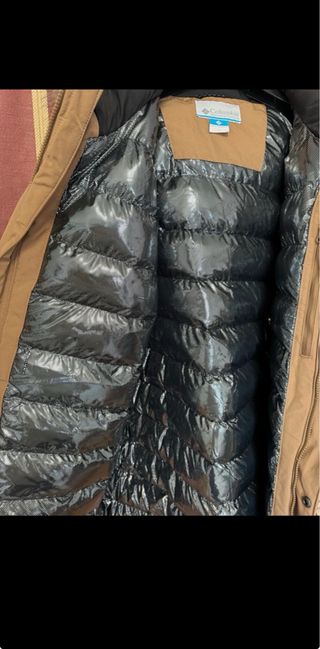 Parka Columbia Hombre Plumas Marrón