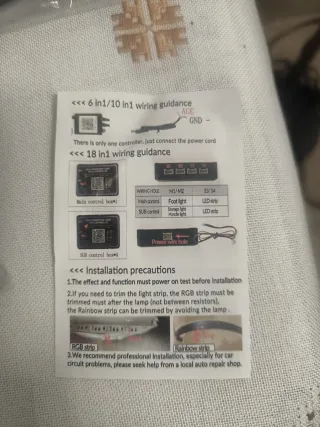 Luz ambiental LED para coche Bluetooth