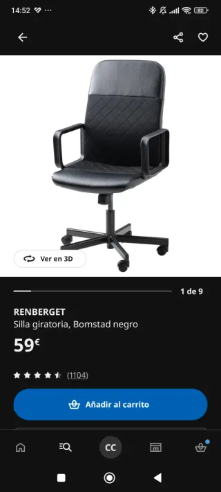 Silla de escritorio negra