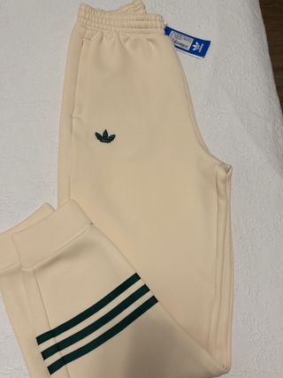 Pantalón chándal Adidas Beige Verde Talla xs