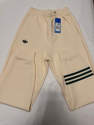 Pantalón chándal Adidas Beige Verde Talla xs