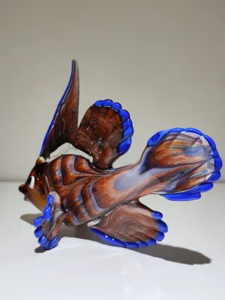 Pez Tropical en Color Mandarín de Cristal Murano.