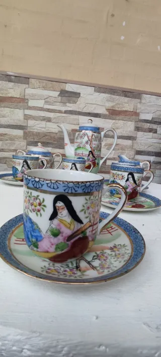 Juego de café japonés de porcelana