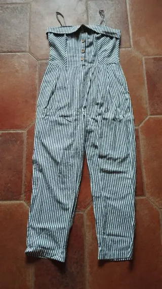 Mono largo Stradivarius rayas marineras y lino